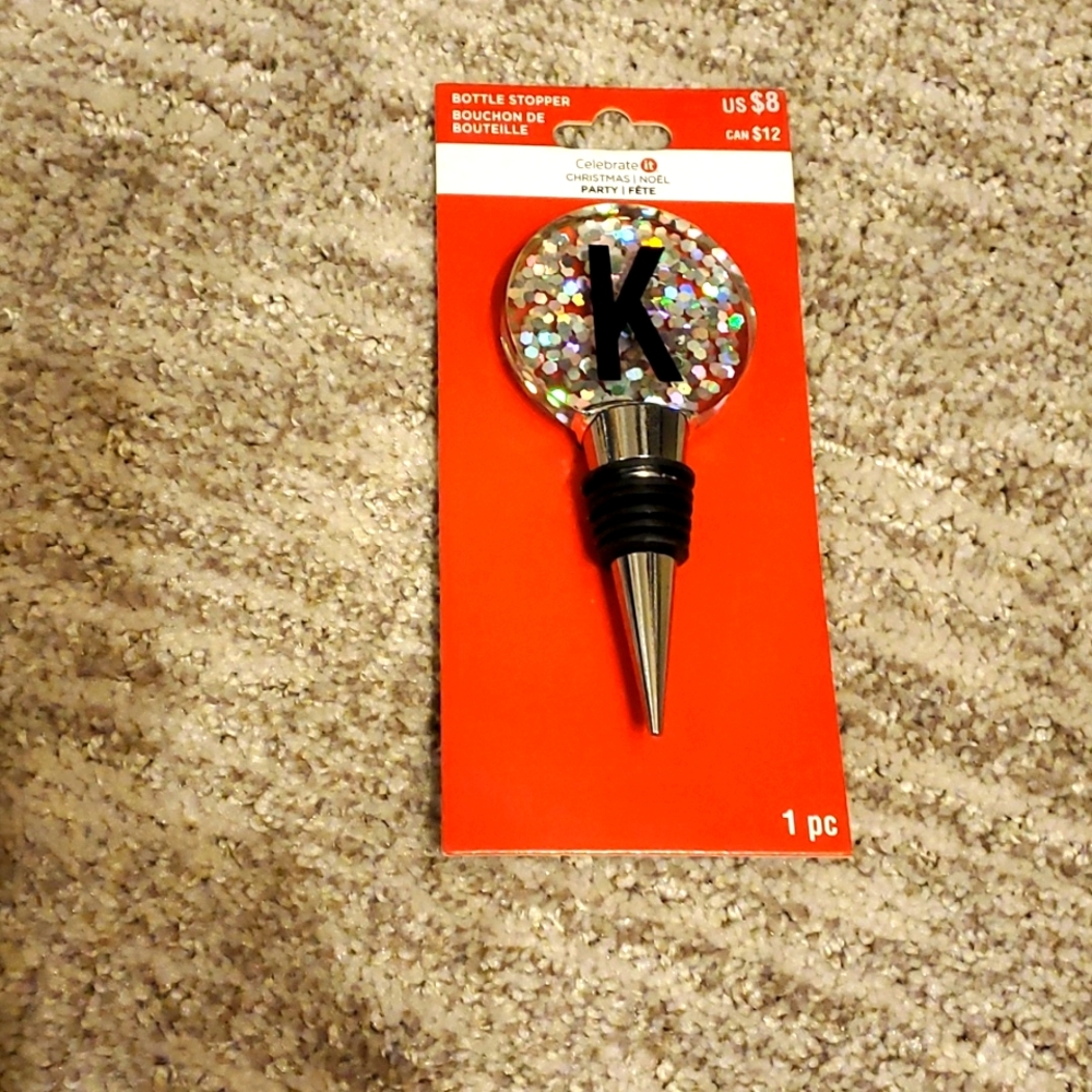 Celebrate It Bottle Stopper  " K "